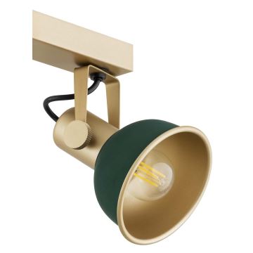 Argon 1800 - Spotlampe LENORA 4xE14/7W/230V guldfarvet/grøn