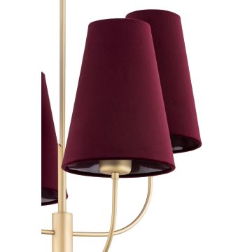 Argon 1827 - Pendellampe SAFIANO 4xE27/15W/230V burgundy