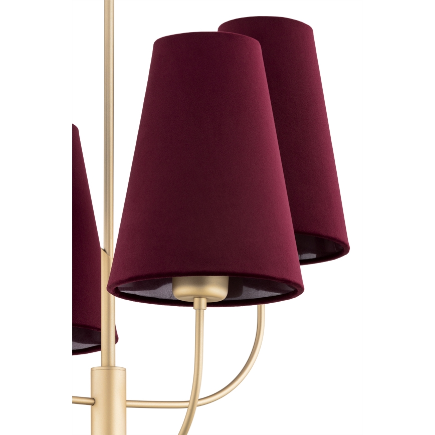 Argon 1827 - Pendellampe SAFIANO 4xE27/15W/230V burgundy