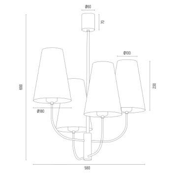 Argon 1827 - Pendellampe SAFIANO 4xE27/15W/230V burgundy