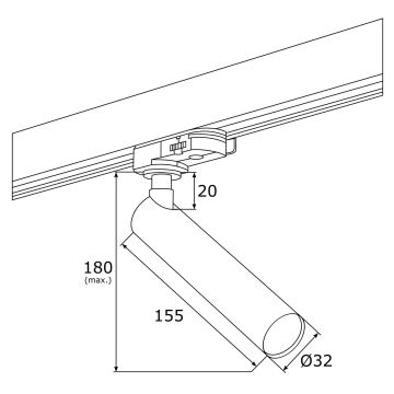 Argon 4354 - LED spotlampe til skinnesystem ELBRUS LED/4,5W/230V messing