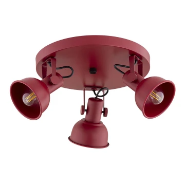 Argon 6264 - Spotlampe LENORA 3xE14/7W/230V rød