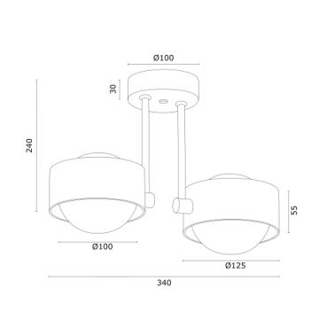 Argon 7215 - Pendel til badeværelse MASSIMO PLUS 2xG9/6W/230V IP44 guldfarvet