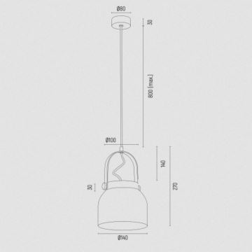 Argon 8293 - Pendel LOGAN 1xE27/15W/230V diameter 14 cm grøn