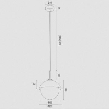 Argon 8296 - Pendel CAPPELLO 1xE27/15W/230V rød