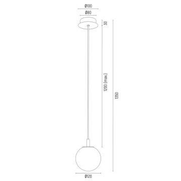 Argon 8451 - Pendel ALMIROS 1xE14/7W/230V diameter 12 cm alabast hvid/guldfarvet