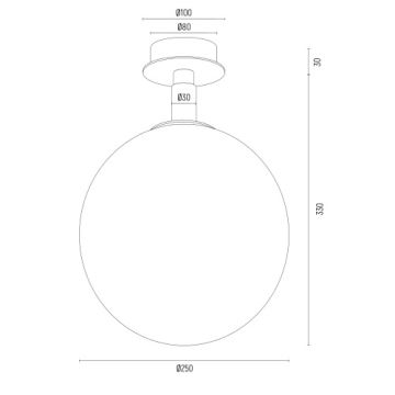 Argon 8505 - Loftlampe PALOMA 1xE27/15W/230V guldfarvet/hvid