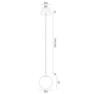 Argon 8512 - Pendel PALOMA 1xE14/7W/230V diameter 12 cm guldfarvet/sort