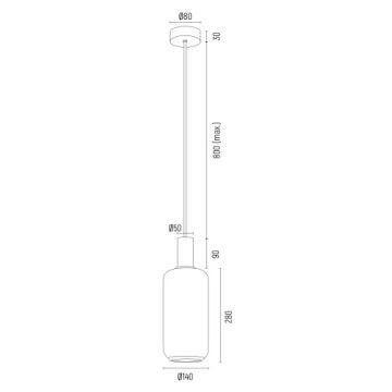 Argon 8563 - Pendel SAGUNTO PLUS 1xE27/15W/230V diameter 14 cm sort