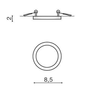 Azzardo AZ2835 - LED indbygningslampe til badeværelse SLIM 1xLED/6W/230V IP44 CRI 90