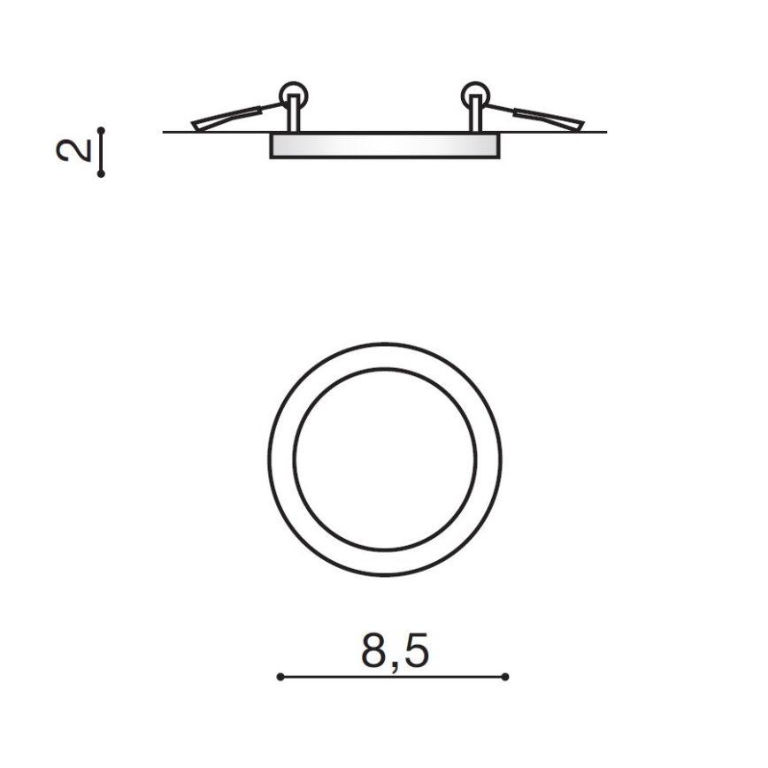 Azzardo AZ2835 - LED indbygningslampe til badeværelse SLIM 1xLED/6W/230V IP44 CRI 90