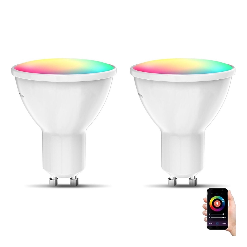 B.K. Licht 1263 - SÆT 2x LED-pære dæmpbar RGB-farver GU10/5,5W/230V Wi-Fi Tuya