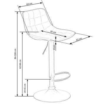 Barstol 106x43 cm antracit/brun