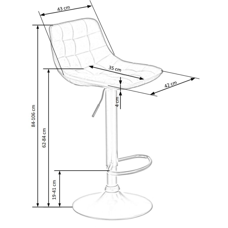 Barstol 106x43 cm antracit/brun