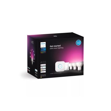 Basissæt Philips Hue WHITE AND COLOR AMBIANCE 3xGU10/4,2W/230V 2000-6500K + tilslutningsenhed