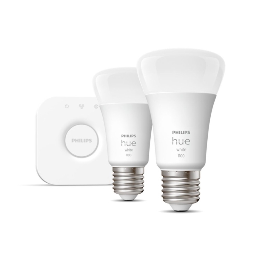 Basissæt Philips Hue WHITE 2xE27/9,5W 2700K + tilslutningsenhed