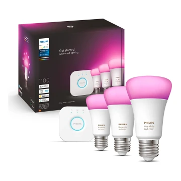 Basissæt Philips Hue WHITE AND COLOR AMBIANCE 3xE27/9W/230V 2000-6500K + forbindelsesenhed