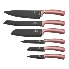 BerlingerHaus - Knivsæt 6 stk. rustfrit stål rosenguld/sort