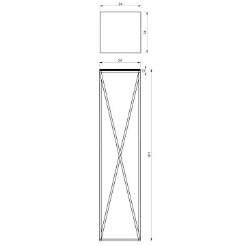 Blomsterkrukke 100x24 cm hvid