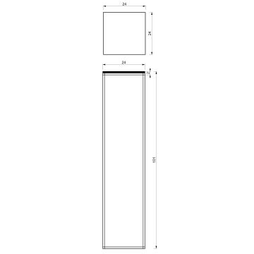 Blomsterkrukke 100x24 cm sort