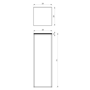 Blomsterkrukke 70x24 cm hvid