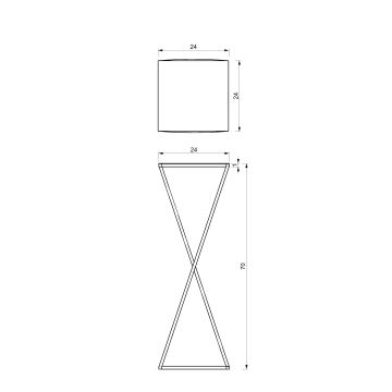 Blomsterkrukke 70x24 cm sort