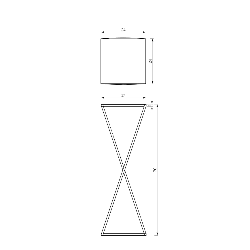 Blomsterkrukke 70x24 cm sort