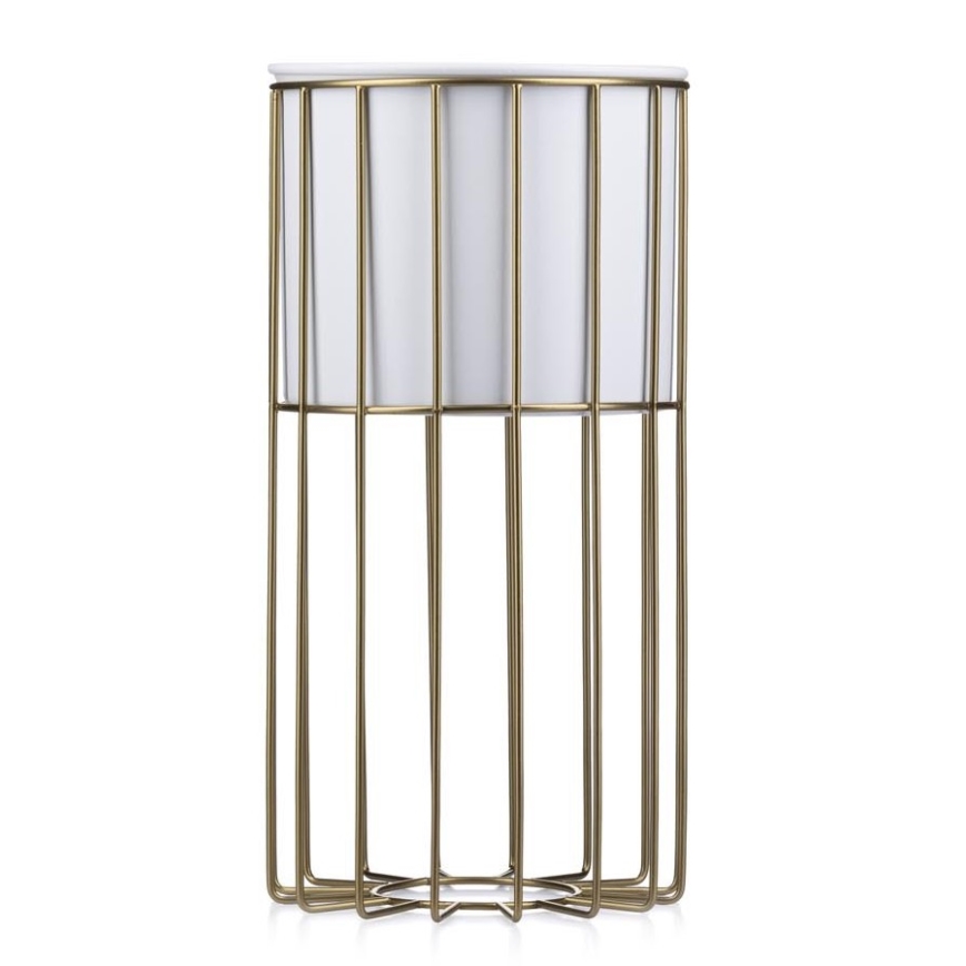 Blomsterkrukke metal LOFT 42x20 cm guldfarvet/hvid