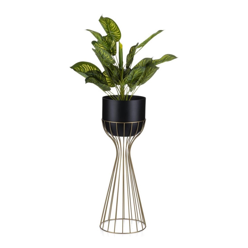 Blomsterkrukke metal LOFT 56x20 cm guldfarvet/sort