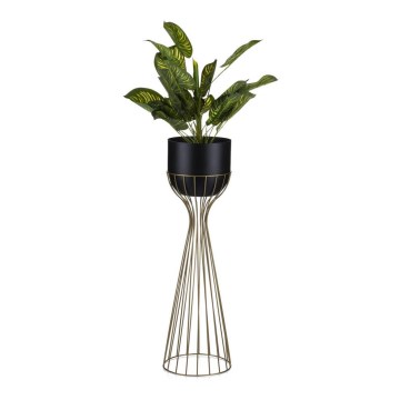 Blomsterkrukke metal LOFT 68x20 cm guldfarvet/sort