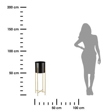 Blomsterstativ 75x17 cm sort/guldfarvet