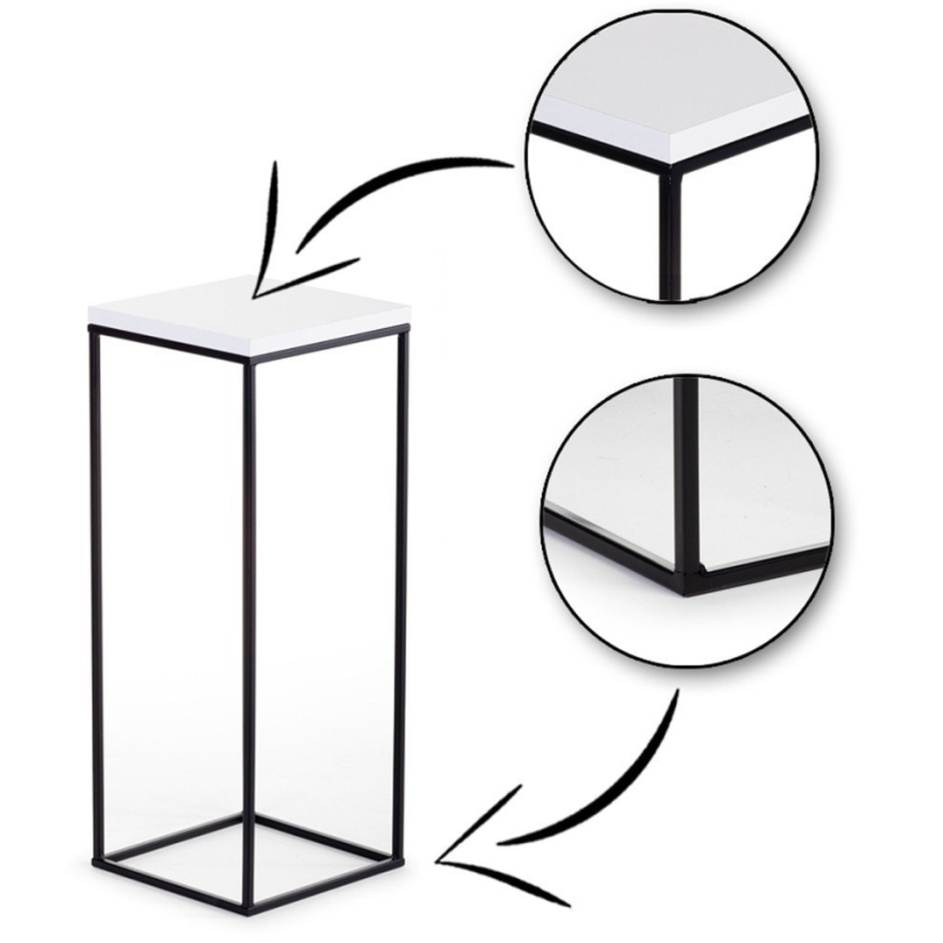 Blomsterstativ BASICLOFT 60x24 sort/hvid