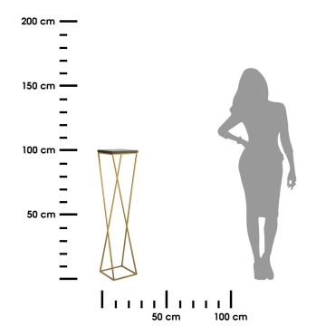 Blomsterstativ LOFT 100x24 cm guldfarvet/sort