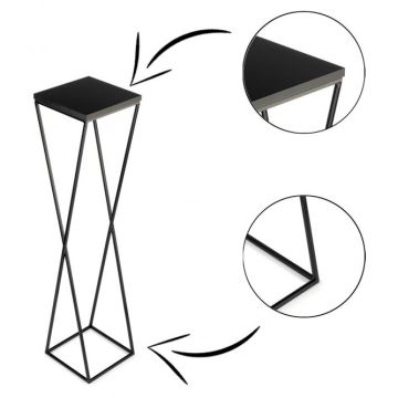 Blomsterstativ LOFT 100x24 cm sort