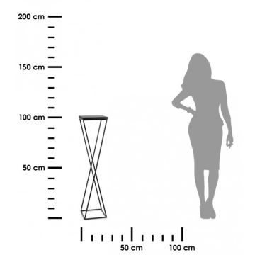 Blomsterstativ LOFT 100x24 cm sort