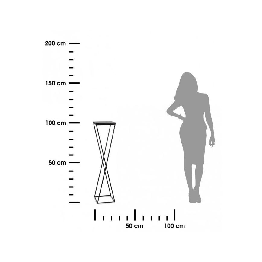 Blomsterstativ LOFT 100x24 cm sort