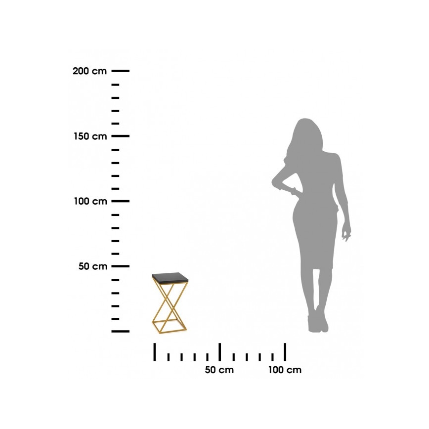 Blomsterstativ LOFT 40x24 cm guldfarvet/sort