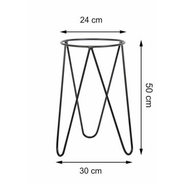 Blomsterstativ LOFT 50x30 cm sort