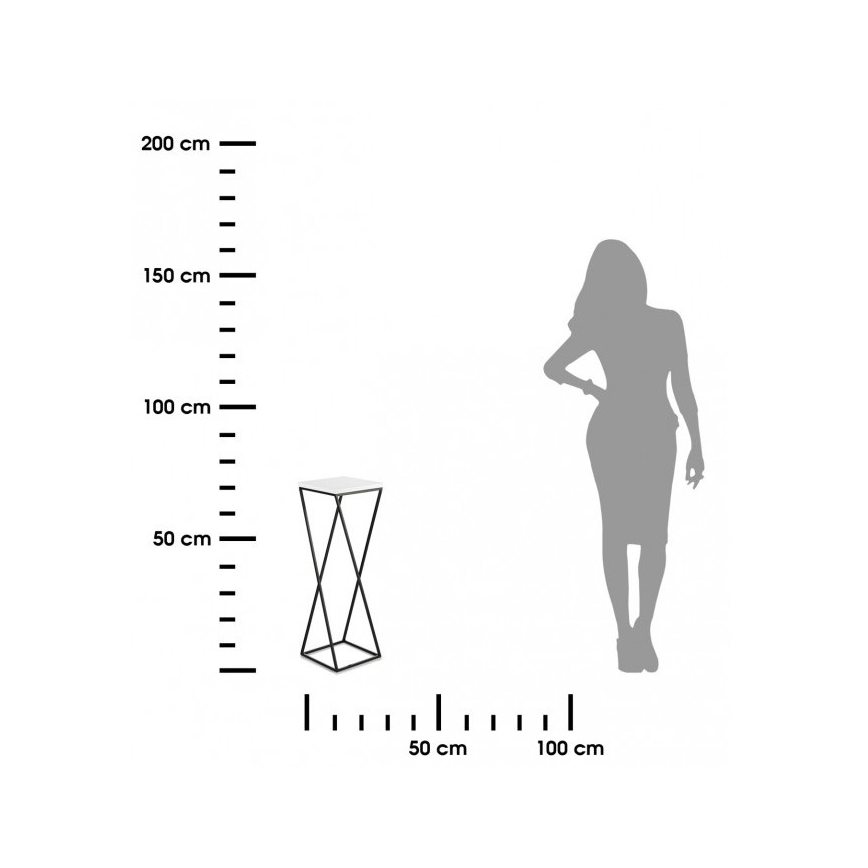 Blomsterstativ LOFT 70x24 cm sort/hvid