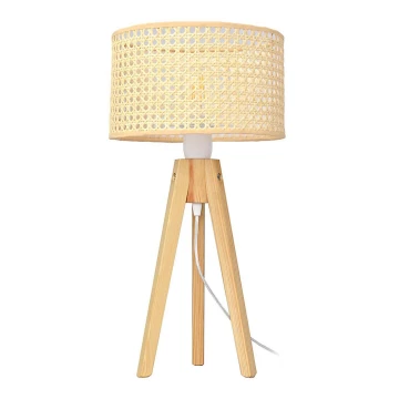 Bordlampe ALBA 1xE27/60W/230V Rattan/fyrretræ