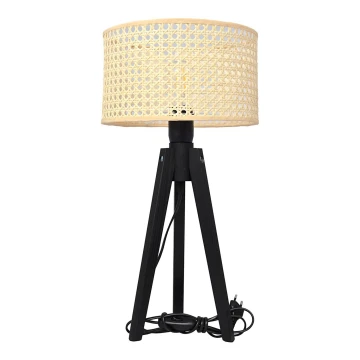 Bordlampe ALBA 1xE27/60W/230V Rattan/fyrretræ