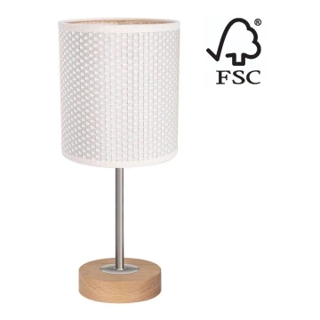 Bordlampe BENITA 1xE27/60W/230V 30 cm cremefarvet/eg – FSC certificeret