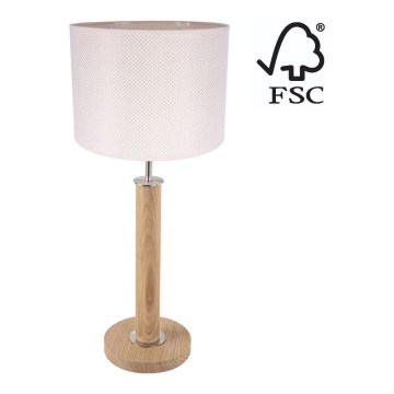 Bordlampe BENITA 1xE27/60W/230V 61 cm cremefarvet/eg – FSC certificeret