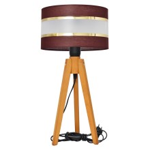 Bordlampe HELEN 1xE27/60W/230V brun/guldfarvet/eg