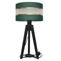 Bordlampe HELEN 1xE27/60W/230V grøn/guldfarvet/fyrretræ