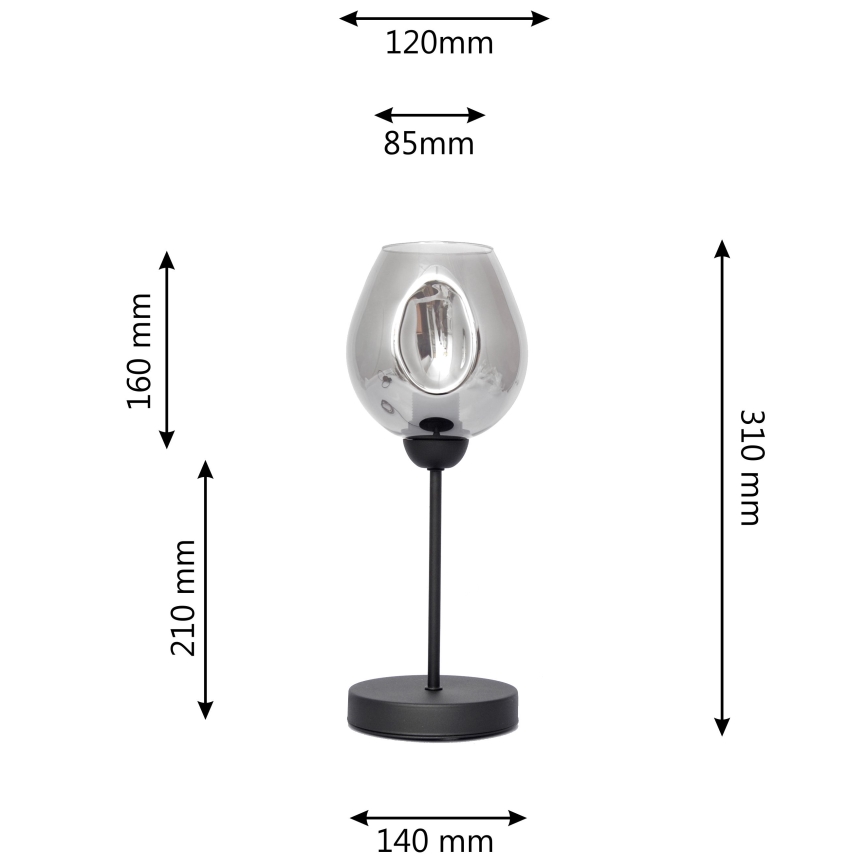 Bordlampe LILI 1xE27/15W/230V sort/grå