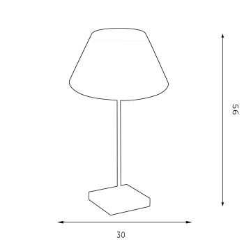 Bordlampe med USB-port 1xE27/60W/230V hvid