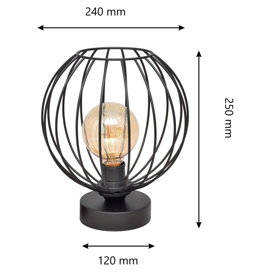 Bordlampe MERCURE 1xE27/60W/230V sort