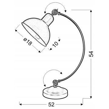 Bordlampe OLD 1xE27/40W/230V hvid