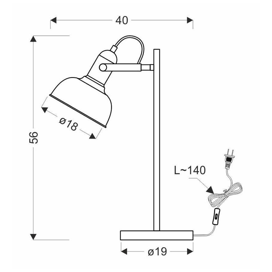 Bordlampe RENO 1xE27/40W/230V sort